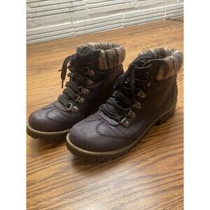 Cliffs by White Mountain Ankle Boot Womens 6M Lace Up Black Hiker Bootie